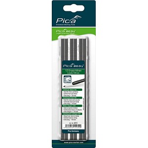 4260056155390 - Big Dry Steinnhauer Bleistiftminen für Zimmermannsbleistift mit Druckmechanismus grau 10H 20 - 50 mm 4260056155390 12 Stück