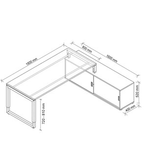 4032062332559 - Schreibtischkombination RSE19 höhenverstellbar 72-81cm (H) 160x80cm (BxT) rechteckig grau   graphit 4032062332559 Hammerbach
