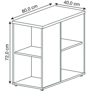 4032062000274 - Anstellcontainer TARA 4 offene Regalfächer B 400 x T 800 x H 720 mm Buche-Dekor 4032062000274 - Anstellcontainer TARA 4 offene Regalfächer B 400 x T 800 x H 720 mm Buche-Dekor