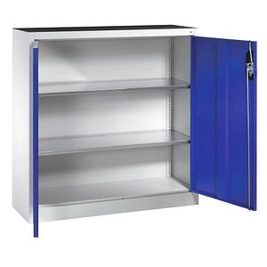 4064615131524 - Werkstatt-Beistellschrank mit Flügeltüren HxBxT 1200 x 1200 x 400 mm lichtgrau   enzianblau