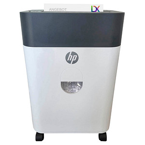 HP OneShred Auto 100CC Aktenvernichter mit Partikelschnitt P-4, 4,3 x 12 mm, bis 100 Blatt, weiß