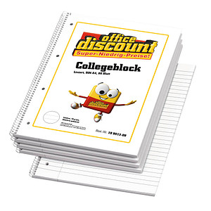 4250073801646 - 5 Collegeblöcke liniert DIN A4 Innenrand
