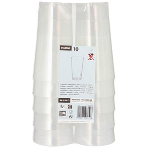 4002911984598 - Mehrweg Trinkbecher Kunststoff transluzent Unzerbrechliche Becher mit praktischer Stapelkante und Füllstrich 1 Packung = 10 Stück Füllmenge 03 l 4002911984598 - Mehrweg Trinkbecher Kunststoff transluzent Unzerbrechliche Becher mit praktischer Stapelkante und Füllstrich 1 Packung = 10 Stück Füllmenge 03 l