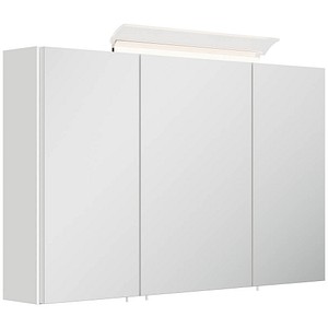 4251982674369 - Spiegelschrank 100cm inkl Design LED-Lampe und Glasböden weiss hochglanz
