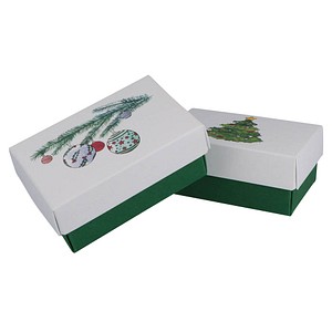 4056124092915 - Geschenkboxen Buntbox Weihnachten L 2tlg 36 l - 266 x 172 x 78 cm weiß grün