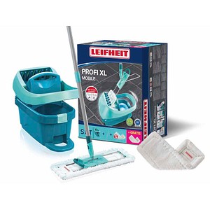 4006501551689 - LEIFHEIT Profi XL Mobile Wischmopp-Starterkit Innenbereich Türkis 29 (B) x 49 (T) x 38 (H) cm 55168