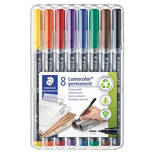 4007817130742 - Folienstift M farbig sortiert 10 mm permanent 8er Pack 4007817130742 Staedtler (Lumocolor) 8 Stück
