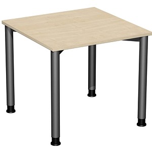 4038933002804 - Flex höhenverstellbarer Schreibtisch ahorn anthrazit rechteckig 4-Fuß-Gestell grau 800 x 1800 cm