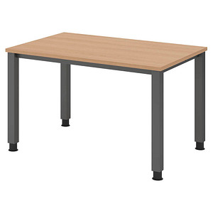 4032062311080 - HAMMERBACHER QS12 höhenverstellbarer Schreibtisch eiche rechteckig 4-Fuß-Gestell grau 1200 x 800 cm