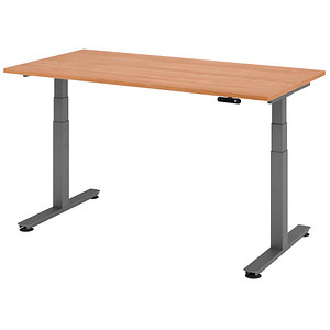 4032062306796 - HAMMERBACHER XDSM16 elektrisch höhenverstellbarer Schreibtisch nussbaum rechteckig T-Fuß-Gestell grau 1600 x 800 cm 4032062306796 - HAMMERBACHER XDSM16 elektrisch höhenverstellbarer Schreibtisch nussbaum rechteckig T-Fuß-Gestell grau 1600 x 800 cm