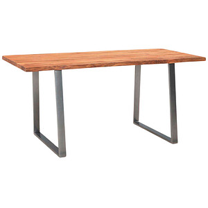 4251757721083 - WOHNLING Esstisch akazie rechteckig Trapez-Gestell chrom 1400 x 800 x 760 cm