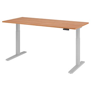 4032062182482 - Sitz-Steh-Schreibtisch VXMKA19 N S elektrisch höhenverstellbar 70 - 120cm (H) 180cmx80cm (BxT) rechteckig nussbaum Silber 4032062182482 - Sitz-Steh-Schreibtisch VXMKA19 N S elektrisch höhenverstellbar 70 - 120cm (H) 180cmx80cm (BxT) rechteckig nussbaum Silber