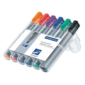 4007817356180 - Flipchartmarker-Set Lumocolor 356 B WP6 Pack orangerotgrünviolettblauschwarz 2-5mm Keilspitze 4007817356180 Staedtler (