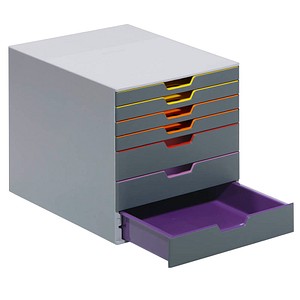Durable Schubladenbox Varicolor Dunkelgrau Mit Bunten Farblinien Din C4 Mit 7 Schubladen Gunstig Online Kaufen Office Discount