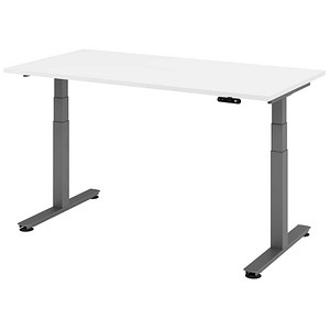 4032062306819 - HAMMERBACHER XDSM16 elektrisch höhenverstellbarer Schreibtisch weiß rechteckig T-Fuß-Gestell grau 1600 x 800 cm 4032062306819 - HAMMERBACHER XDSM16 elektrisch höhenverstellbarer Schreibtisch weiß rechteckig T-Fuß-Gestell grau 1600 x 800 cm