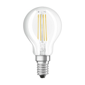 4058075436527 - Filament led Lampe mit E14 Sockel Tropfenform Warmweiss (2700K) 4W Ersatz für 40W-Glühbirne klar led Retrofit classic p - Transparent - Osram