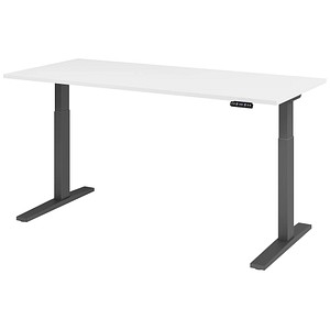 4032062185704 - Sitz-Steh-Schreibtisch VXMKA19 W G elektrisch höhenverstellbar 70-120cm (H) 180x80cm (BxT) rechteckig weiß   graphit 4032062
