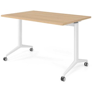 HAMMERBACHER Mehrzwecktisch eiche rechteckig, T-Fuß-Gestell weiß, 120,0 x 80,0 x 75,0 cm