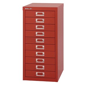 BISLEY MultiDrawer™ L2910 Schubladenschrank kardinalrot 10 Schubladen 27,8 x 38,0 x 59,0 cm