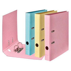 4014481228095 - 10 FALKEN PURE Pastell Ordner Vanille-Gelb Flamingo-Pink Himmel-Blau Karton 50 cm DIN A4 4014481228095 10 Stück