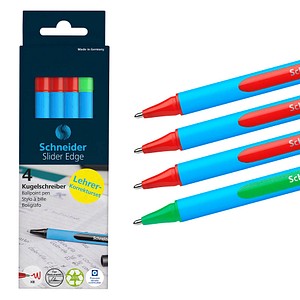 4004675120816 - Kugelschreiber Slider Edge XB Lehrerkorrekturset blau Schreibfarbe farbsortiert 4004675120816 50-152272 4 Stück