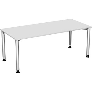 4038933478982 - Flex höhenverstellbarer Schreibtisch lichtgrau silber rechteckig 4-Fuß-Gestell silber 1800 x 800 cm