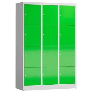 4061815858077 - Schließfachschrank ClassiX gelbgrün lichtgrau X-523435 12 Schließfächer 1185 x 500 x 1800 cm 4061815858077 LÜLLMANN