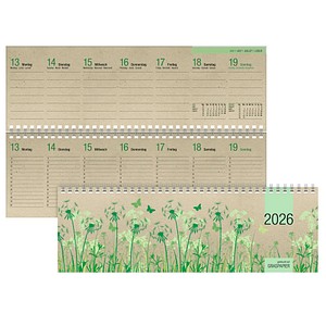 4069095000513 - Tischquerkalender Graspapier 32x105cm 1 Woche 2 Seiten 2026