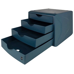 4012086022926 - Schubladenbox mit 4 Schubladen The Green Chameleon A4 Kunststoff Blau 215 x 265 x 332 mm 4012086022926 - Schubladenbox mit 4 Schubladen The Green Chameleon A4 Kunststoff Blau 215 x 265 x 332 mm