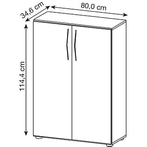 4032062014028 - Schrank TARA 3 Ordnerhöhen B 800 x T 330 x H 1144 mm Flügeltüren 2 Fachböden stapelbar Ahorn-Dekor 4032062014028 - Schrank TARA 3 Ordnerhöhen B 800 x T 330 x H 1144 mm Flügeltüren 2 Fachböden stapelbar Ahorn-Dekor