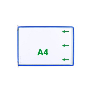 20 tarifold Sichttafeln mit 5 Aufsteckreitern DIN A4 quer blau, Öffnung seitlich