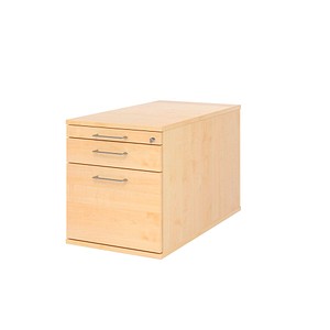 4032062185254 - eurokraft pro Rollcontainer 1 Utensilienschub 1 Materialschub 1 Hängeregistratur Tiefe 800 mm Dekor Ahorn