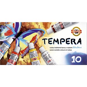 KOH-I-NOOR Tempera Temperafarben farbsortiert 10 x 16,0 ml