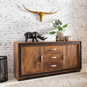 4250950261525 - WOHNLING Sideboard WL5193 sheesham 2 Fachböden 1600 x 440 x 800 cm