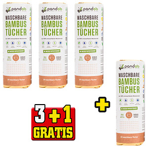 3 + 1 GRATIS: pandoo Küchenrollen 1-lagig, 3 Rollen + GRATIS 1 Rollen