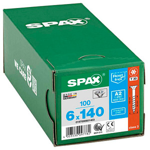 SPAX® Universalschrauben T30 Senkkopf Edelstahl A2 6 mm x 140 mm, 100 St.