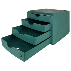 4012086022933 - Schubladenbox mit 4 Schubladen The Green Chameleon A4 Kunststoff Grün 215 x 265 x 332 mm 4012086022933 - Schubladenbox mit 4 Schubladen The Green Chameleon A4 Kunststoff Grün 215 x 265 x 332 mm