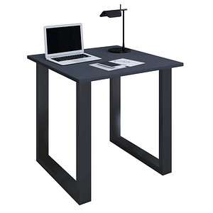 4051814432897 - Holz Schreibtisch H 76 x B 80 x T 80 cm Computertisch schlicht Füße aus hochwertigem Metall Arbeitstisch Büromöbel - Lona U