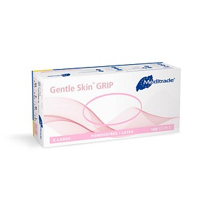 4250016460367 - Meditrade Gentle Skin® Grip Latex Untersuchungshandschuh Einmalhandschuh - Puderfrei unsteril Hohe Griffigkeit 1 Packung = 100 Stück Größe XL 4250016460367 - Meditrade Gentle Skin® Grip Latex Untersuchungshandschuh Einmalhandschuh - Puderfrei unsteril Hohe Griffigkeit 1 Packung = 100 Stück Größe XL