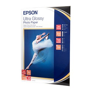 0010343855281 - Fotopapier Ultra Glossy S041927 A4 für Inkjet 300g weiß hochglänzend einseitig bedruckbar 0010343855281 15 Blatt