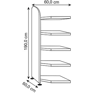 4044917421325 - Büroregal Dante® Eckregalfeld H 1900 x B 600 mm ohne Rückwand weiß