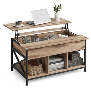 0194343194493 - Songmics - vasagle Couchtisch höhenverstellbarer Wohnzimmertisch Kaffeetisch offener und versteckter Stauraum X-Streben 60 x 100 x (48-62) cm 0194343194493 - Songmics - vasagle Couchtisch höhenverstellbarer Wohnzimmertisch Kaffeetisch offener und versteckter Stauraum X-Streben 60 x 100 x (48-62) cm