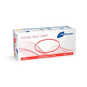 4250016460336 - Meditrade Gentle Skin® Grip Latex Untersuchungshandschuh Einmalhandschuh - Puderfrei unsteril Hohe Griffigkeit 1 Packung = 100 Stück Größe S 4250016460336 - Meditrade Gentle Skin® Grip Latex Untersuchungshandschuh Einmalhandschuh - Puderfrei unsteril Hohe Griffigkeit 1 Packung = 100 Stück Größe S