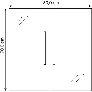 4044917419650 - Flügeltüren-Vorbausatz BxH 760x700 mm 2 oh Edelstahlgriffe Glas