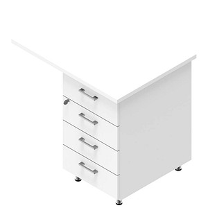 Quadrifoglio Standcontainer weiß 4 Auszüge Kunststoff-Stangengriff weiß 80,0 x 60,0 x 75,0 cm