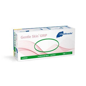 4250016460350 - Meditrade Gentle Skin® Grip Latex Untersuchungshandschuh Einmalhandschuh - Puderfrei unsteril Hohe Griffigkeit 1 Packung = 100 Stück Größe L 4250016460350 - Meditrade Gentle Skin® Grip Latex Untersuchungshandschuh Einmalhandschuh - Puderfrei unsteril Hohe Griffigkeit 1 Packung = 100 Stück Größe L
