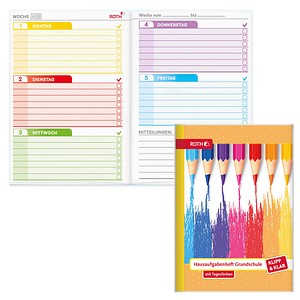 4028279875033 - ROTH Hausaufgabenheft Buntstifte Klipp & Klar liniert A5 ohne Rand 96 Blatt 4028279875033 - ROTH Hausaufgabenheft Buntstifte Klipp & Klar liniert A5 ohne Rand 96 Blatt
