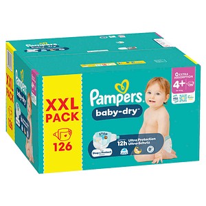 Pampers® Windeln baby-dry™ XXL PACK Gr. 4+ (10-15 kg) für Babys und Kleinkinder, 126 St.