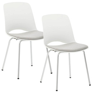 4032376496480 - Besucherstuhl  weiß   chrom ohne Armlehnen 4-Fuß-Gestell 4032376496480 2 Stück
