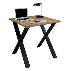 4051814432866 - Holz Schreibtisch H 76 x B 80 x T 80 cm Computertisch schlicht Füße aus hochwertigem Metall Arbeitstisch Büromöbel - Lona X